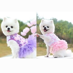 Dog NWOT Pink/Purple Floral Princess Tutu Dress- Bundle Of 2- Size XS